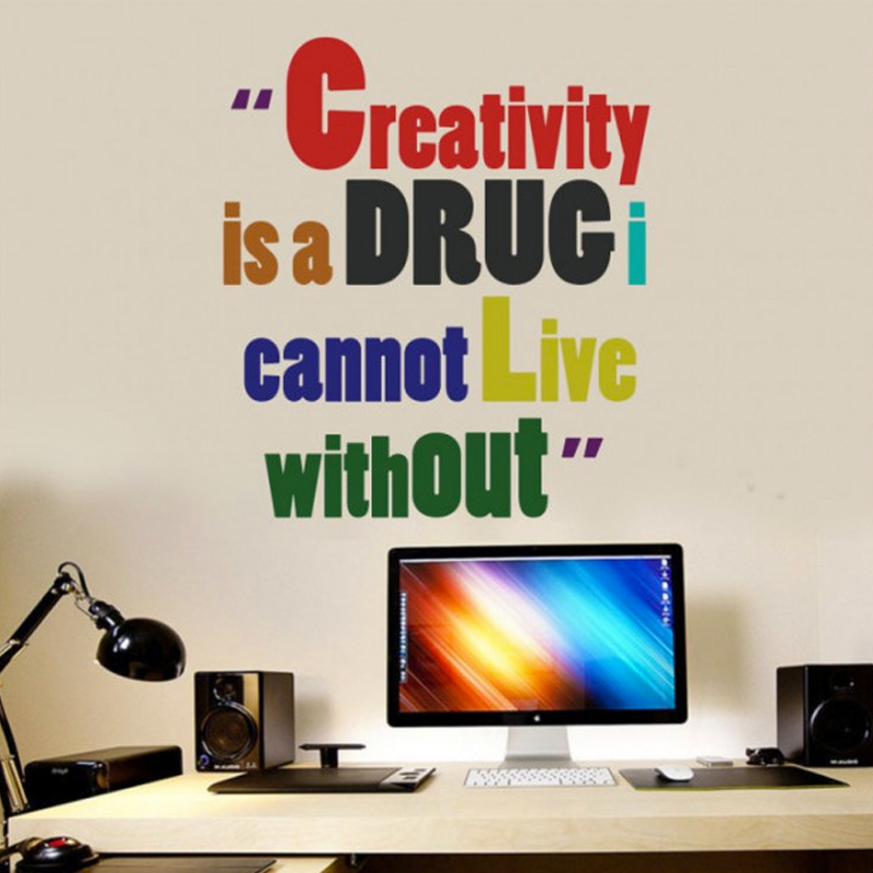 Αυτοκόλλητο τοίχου με Φράσεις Creativity is a drug